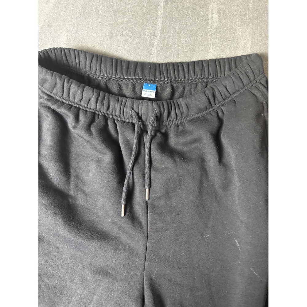 Old Navy Mens Black Fleece Lined Jogger Sweatpants Size Large Drawstring Pockets